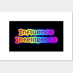 Influence Intelligence Retro Neon Rainbow Posters and Art